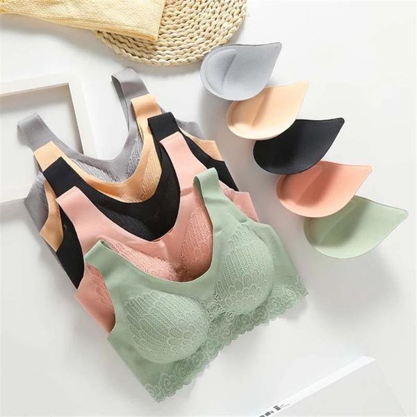 

yoga outfit sports women vest beauty back padded -proof gathering high-intensity bra cotton underwear female fitness