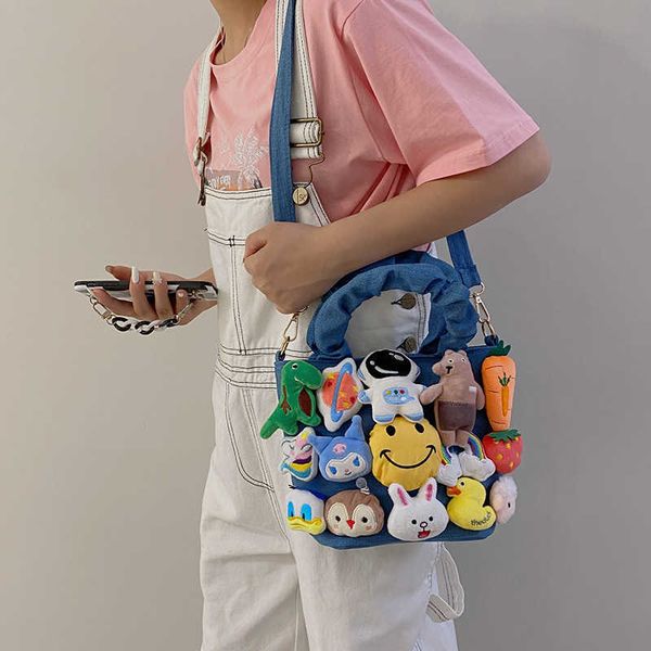 

handbag 2021 personalized cartoon psh toy doll msenger campus women's