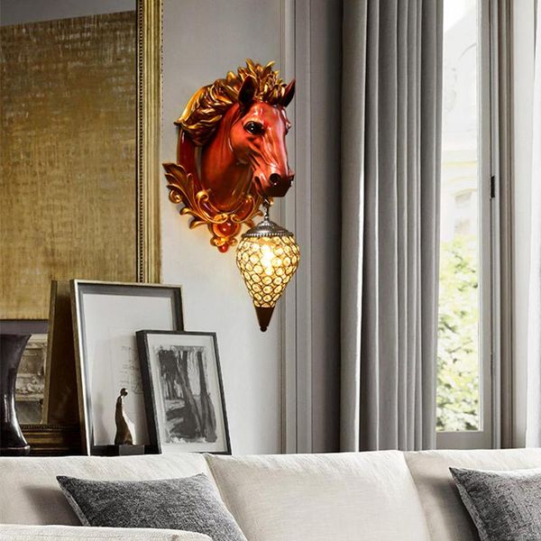 

wall lamps modern led horse resin for bedroom decor art living room holiday home sconce lamp indoor lighting fixtures