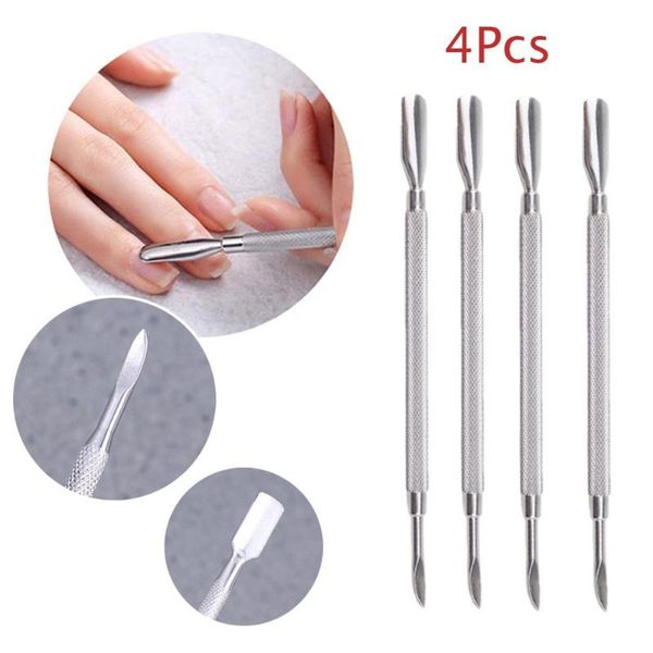 

nail art kits 4pcs/set cuticle spoon pusher scraper remover stainless steel dead skin removal pedicure accessories manicure tool