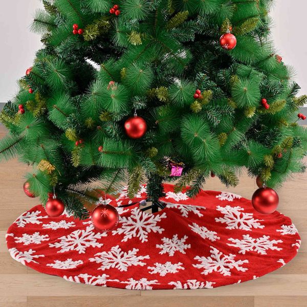 

2022 new decoration plush three-dimensional snowflake red gray tree skirt christmas socks gift bag