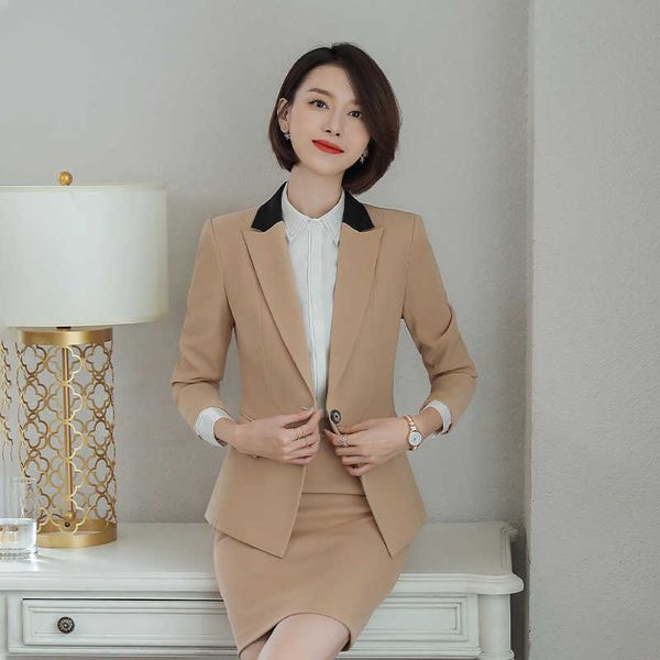 

autumn and winter women's suits large size s-4xl casual slim long sleeve suit set women office pants set two-piece 210527, White