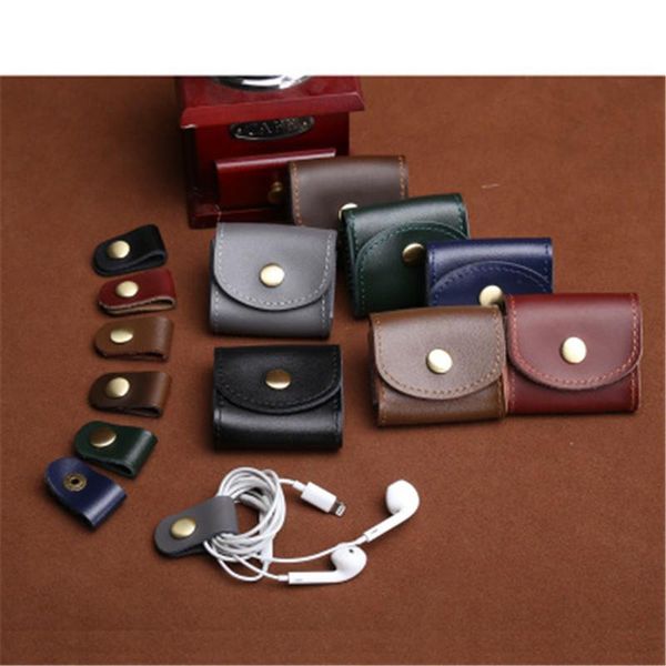 

storage bags mini portable headphone earphone case usb cable organizer earbuds bag carry pouch pu leather