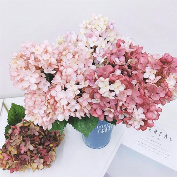 

decorative flowers & wreaths 5 artificial color hydrangea simulation bouquet home office deskwedding flower wall party fake floral decor