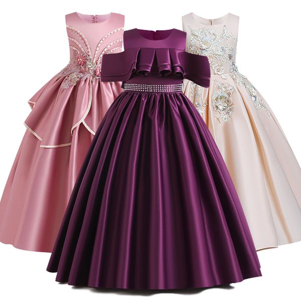 

Girl Pageant Dresses First Communion Dress Kids Wedding Party Gown Birthday Party Dress Girl Lace petal Party Long Banquet Dress