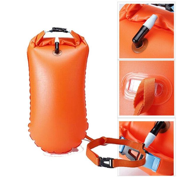 

pool & accessories inflatable swim buoy floating bag 2021 safety float waterproof river lake swimming sports storage lifesaving