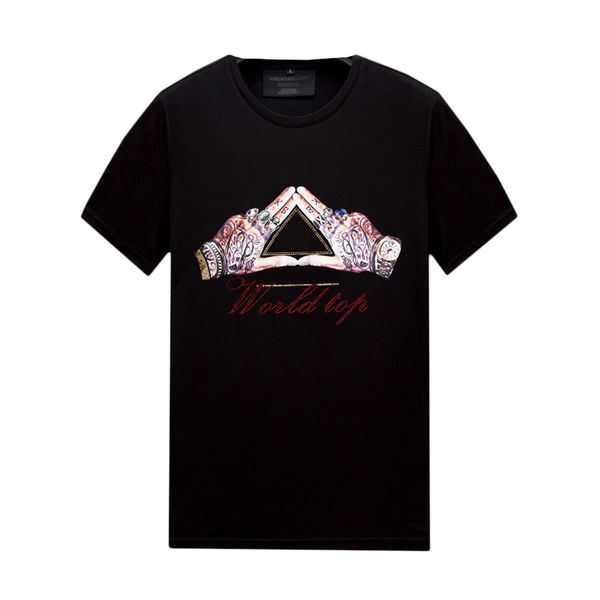 

mens rhinestone short sleeve t shirts with designs - crewneck pullover slim fit casual tee for summer, White;black