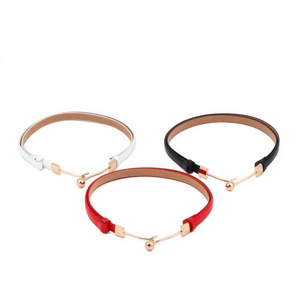 

children belts suspenders kids girls accessories sweet abdominal skinny belt leather fashion b7126, Black