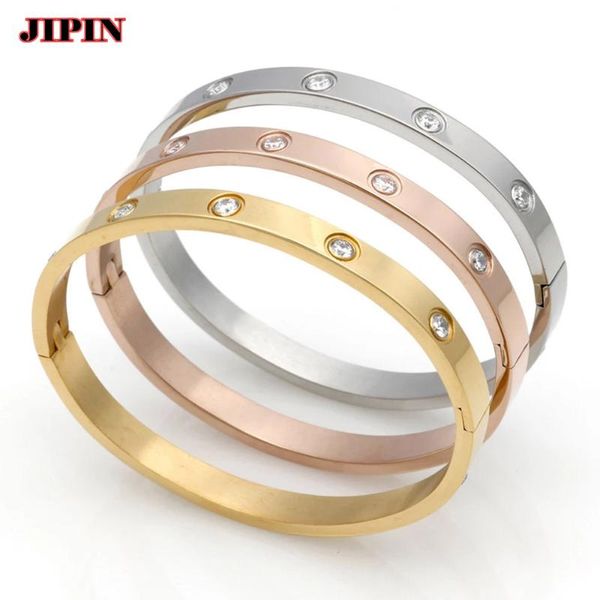 

bangle fashion lover's bracelets woman stainless steel bangles and cubic zirconia golden women jewelry gifts, Black