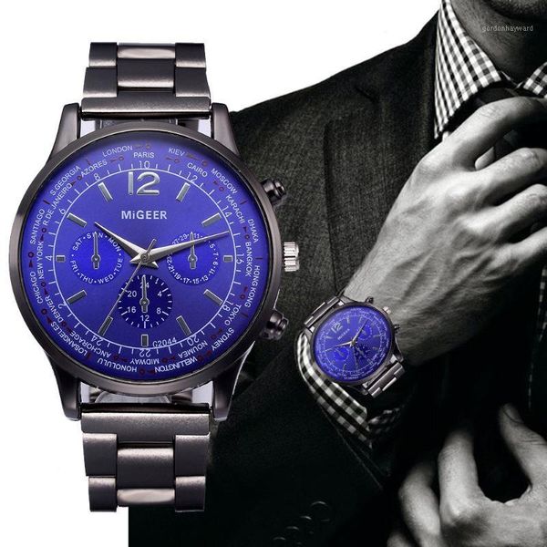 

fashion man crystal stainless steel analog quartz wrist watch clock mens for men casual sporty wristwatches, Slivery;brown