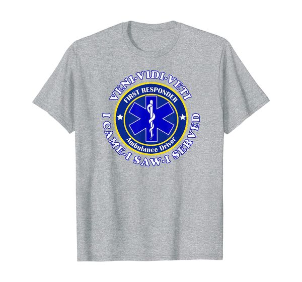 

ambulance driver first responder star of life t-shirt, White;black