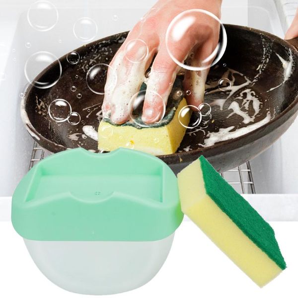 

liquid soap dispenser 2-in-1 pump and sponge caddy 13oz home, school, office, , el, restaurant, factory
