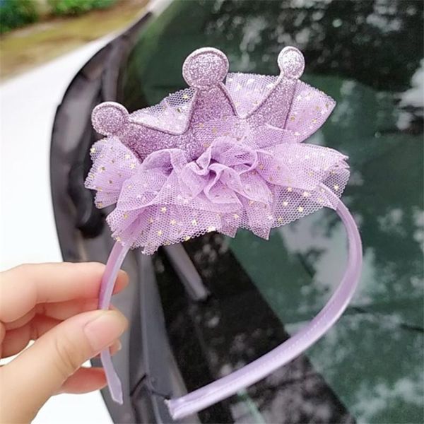 

10pcs/lot new fashion cute princess hairbands children hair accessories headdress sweet girls mesh crown hair accessories, Slivery;white
