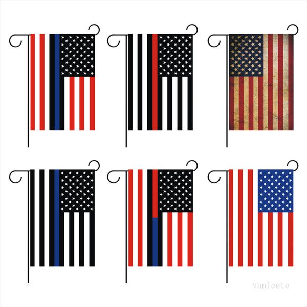 30 * 45 cm Bandiera americana Striscia rossa Bandiere da giardino Stampa digitale Decorazione esterna Bandiera 6 Stile T500876