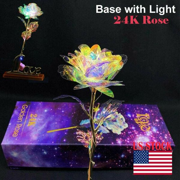 

decorative flowers & wreaths romantic led luminous galaxy rose with light and love base stand gift for friends valentines birthday anniversa