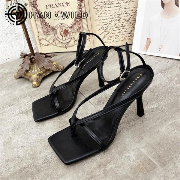 

2021 brand summer women sandals high heel shoes ladies peep toe thin heel sandal women flip flops gladiator casual sandals, Black