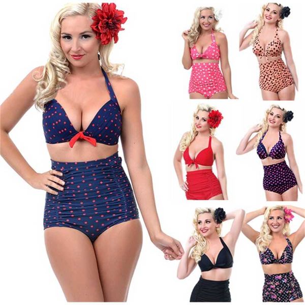 

waist up high 40pc swimsuit 4xl push xxxl xxl women bathing suit padded bikini set retro beachwear plus size swimwear, White;black