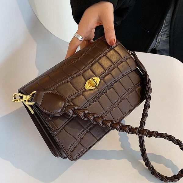 

weave shoulder strap armpit bag 2021 new pu leather women's designer handbag stone pattern shoulder messenger bag