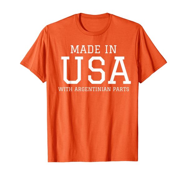 

made in usa with argentinian parts argentina american t-shirt, White;black