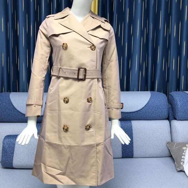

women's trench coats long autumn/winter fashion sergeant style double-breasted bag-trimmed overcoat coat for women, Tan;black
