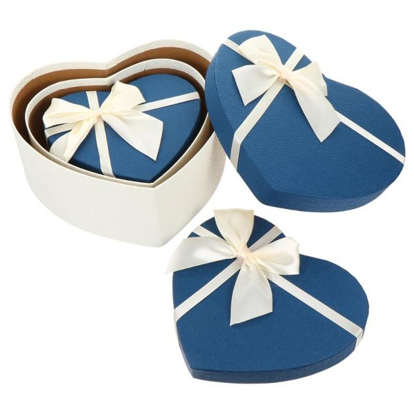 

gift wrap 3pcs heart shaped case bow-knot box exquisite paper present boxes
