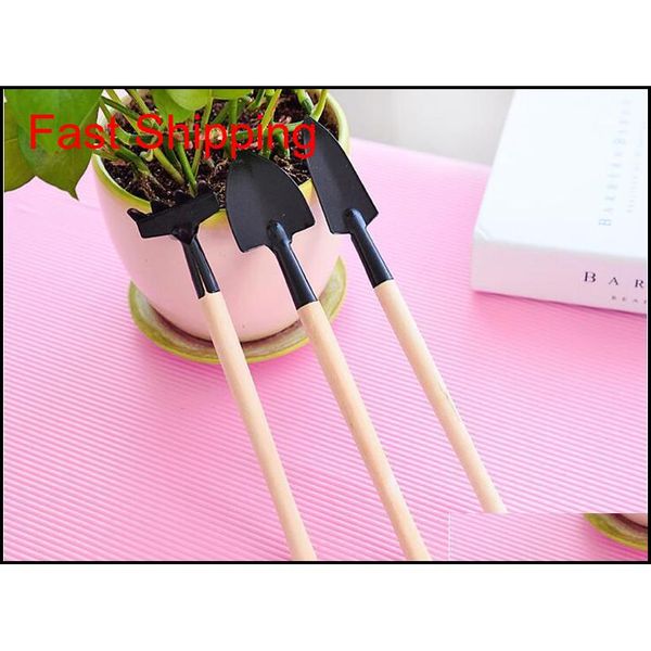 

3pcs/set mini shovel rake set portable gardening tool wooden handle metal head shovel harrows spade for flowers pot qylgwb toys2010