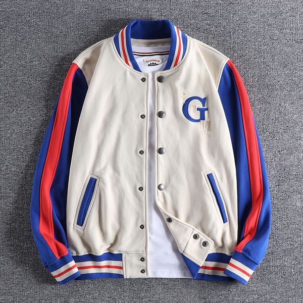 

pilot jacket wear fall 2021 new color contrast embroidery men's cotton padded baseball fashion brand outerwear 0410 lfsi, Black;brown