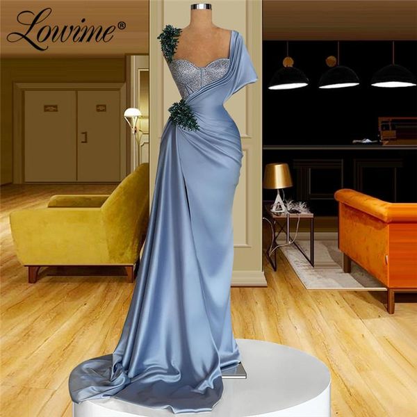 

party dresses lowime beading customized evening dress 2021 mermaid capped sleeve dark blue dubai women formal gowns prom, White;black
