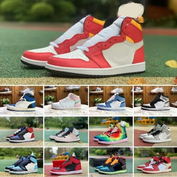 

mens 1 high og basketball shoes show high 1s university blue silver royal toe black metallic gold mid smoke grey unc patent men women sneake