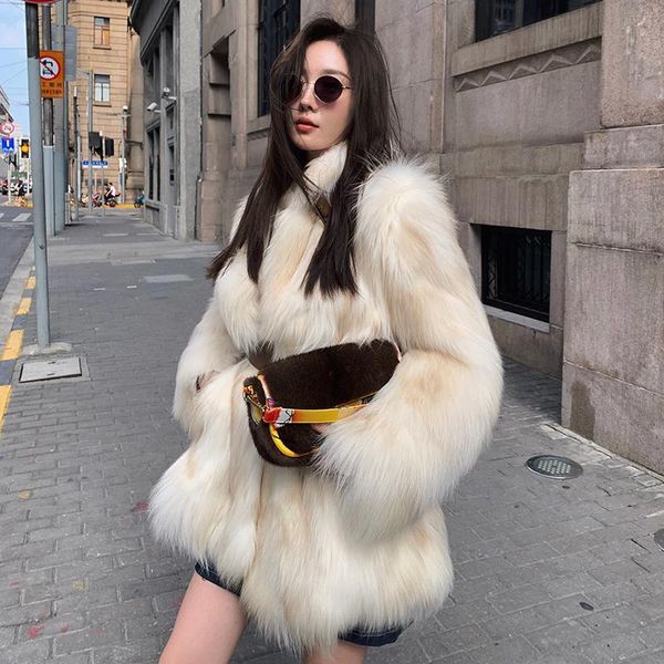 

women's fur & faux luxury 2021 real coats winter warm jackets with sheep leather waist belt wholeskin natural female outwear, Black