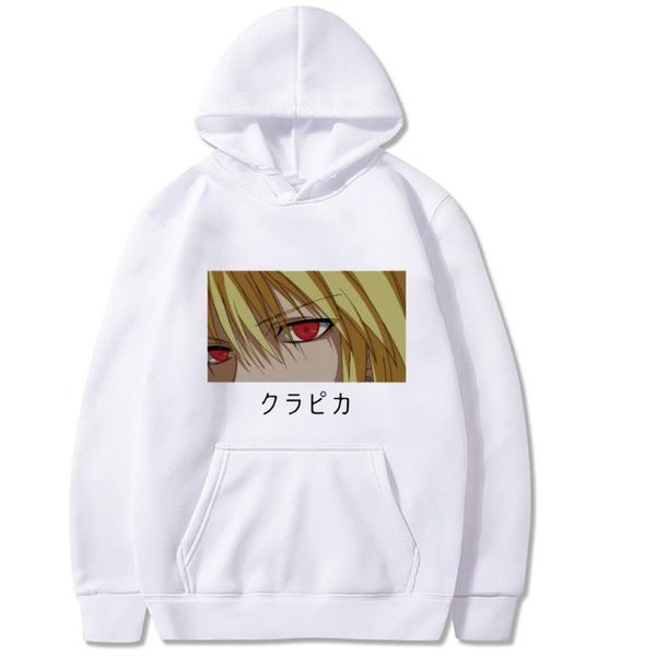 

men's hoodies & sweatshirts japanese anime x kurapika eyes harajuku cosplay pullover cartoon sweatshirt, Black