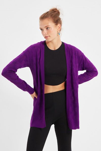 

women's knits & tees trendyol mesh detailed knitwear cardigan twoaw22hi0727, White