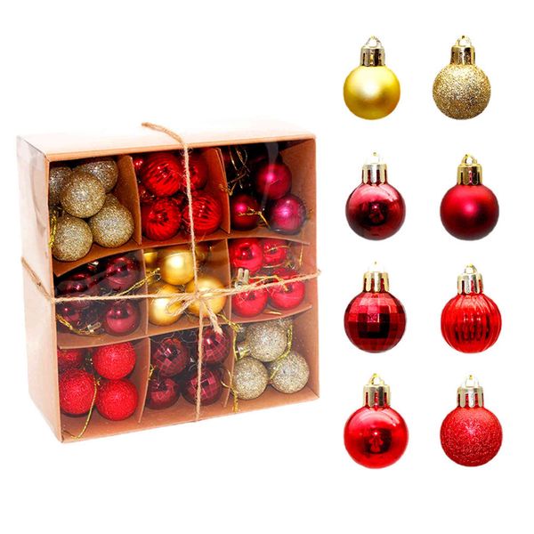 

decorative multi bag 3cm plastic round light hanging ball gift box set