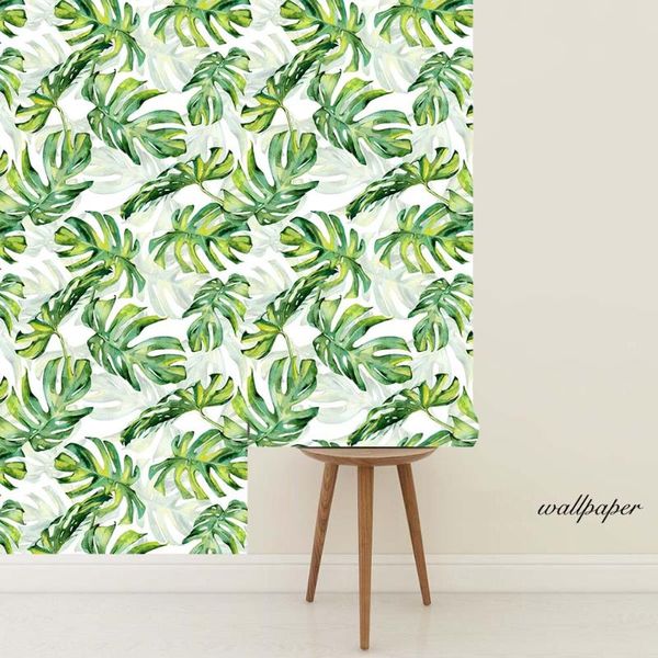 

wall stickers diy green leaves plants self adhesive single-piece modern art decals living room bedroom decoration