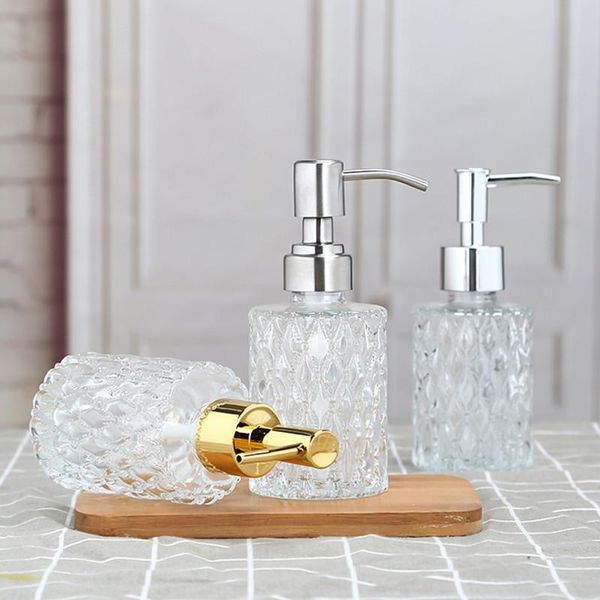 

liquid soap dispenser year creative glass hand washing bottle body wish shampoo emulsion storage bathroom accessories set