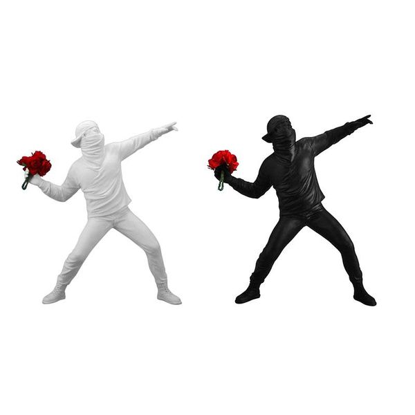 

novelty items resin statues sculptures flower thrower statue bomber home decoration accessories modern ornaments figurine