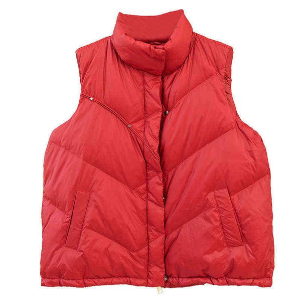 

2021 winter clothes commuter leisure versatile 90 white duck down design down et vest female jg5, Black