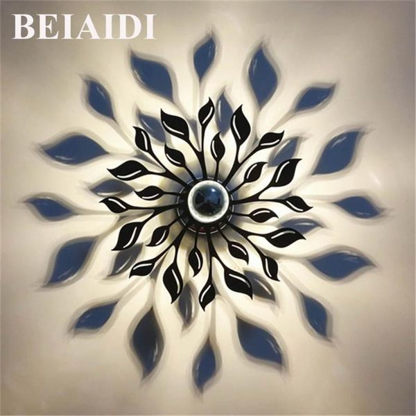 Lâmpada de parede beiaidi e14 criativo led flor abajur projeção sombra luz nórdica acrílica arte decoração de casa ornamento