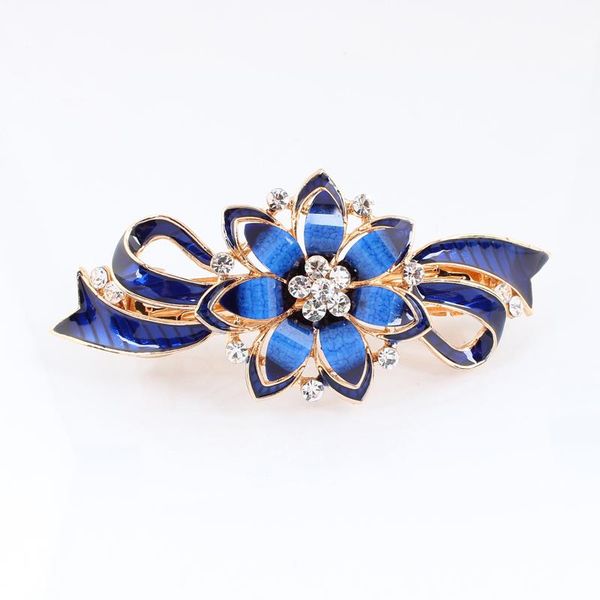 

hair clips & barrettes retail epoxy hairpin flower crystal nickel head fashion accessories woman headwear christmas gift, Golden;silver