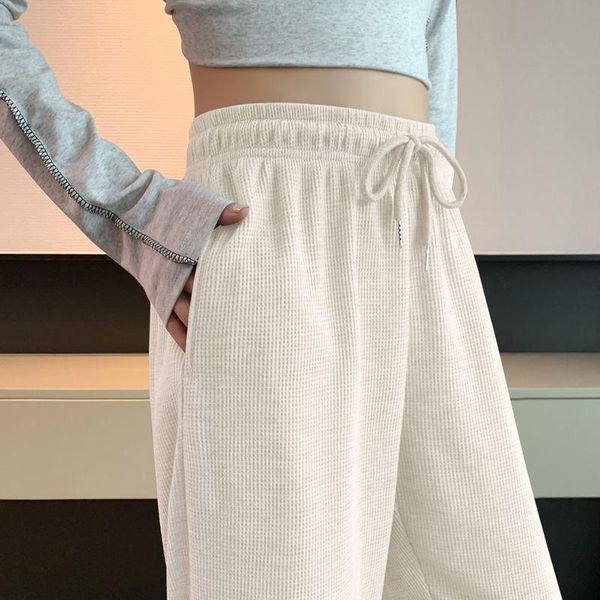 

women's pants & capris waffle for women 2021 autumn harem.kio, Black;white
