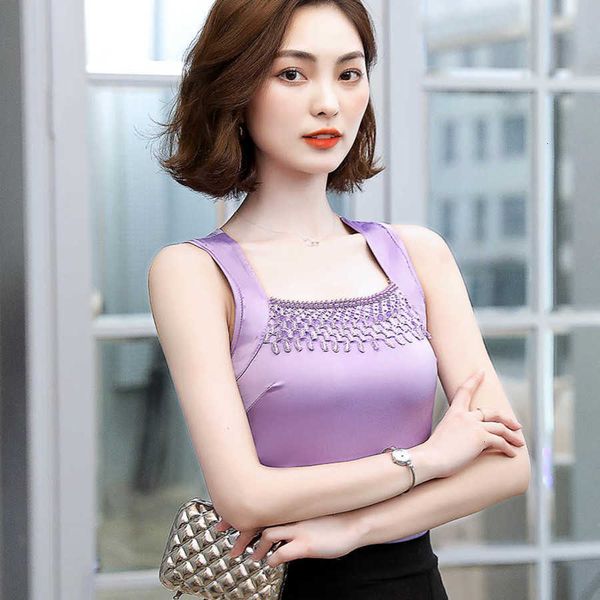 

women's tanks & camis summer sleeveless tank women fashion lace female vest casual t-shirt ole plus size 3xl emre 9x3h, White