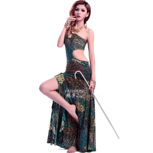 

peacock design dance costume dance wear indian costume dance clothes belly-dancing-clothes, Black;red