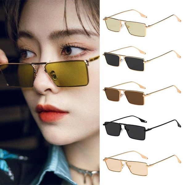 

sunglasses metal frame small net red the same concave shape trend gafas de sol con montura pequeña, White;black