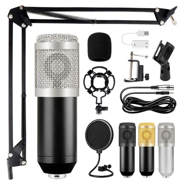 

microphones bm800 condenser microphone home studio recording kits karaoke with sound card record mic for computer youtube video
