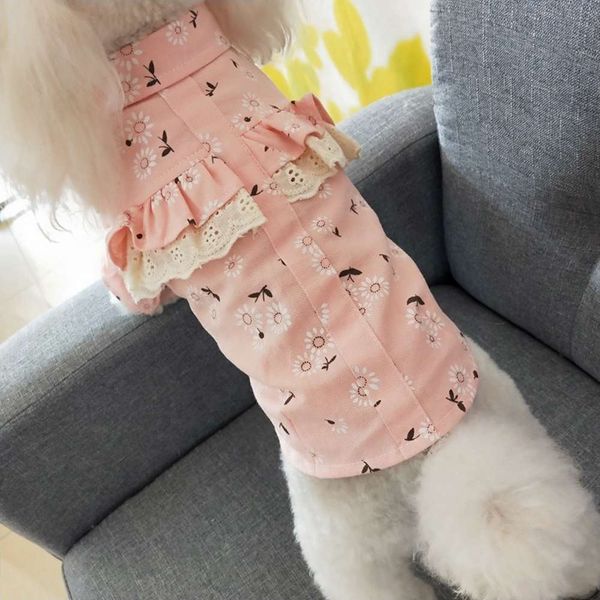 

pet autumn and winter cotton printed cloth small dog thin cute princs shirt