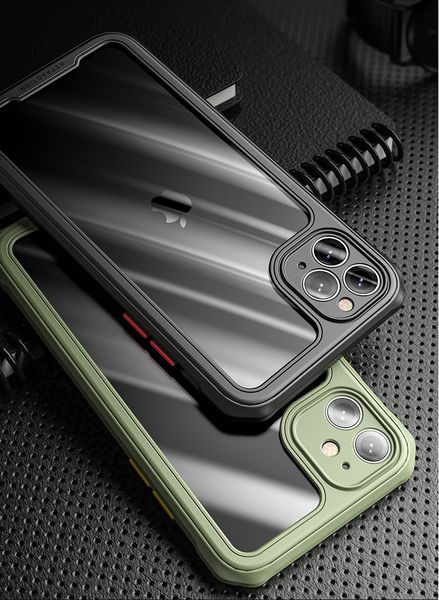 

10pcs/pcs for iphone 12 pro max 11 x xr xs 7 8 plus se2 case camera protection armor shockproof tpu clear airbag cover for i 12mini