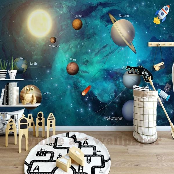 

wallpapers custom 3d wallpaper space universe children room starry sky stereo cartoon mural papel de parede infantil fresco