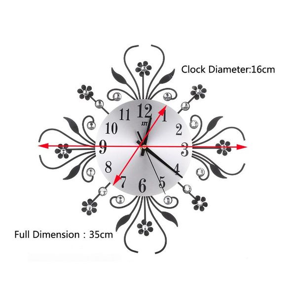 

wall clocks 3d clock diamonds non-ticking silent dazzling for home office