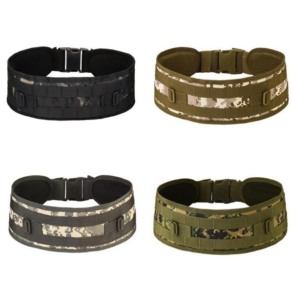 

waist support tactical padded molle sport belt mens girdle army combat outer breathable universal outdoor cs belts, Black;gray