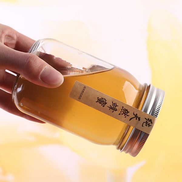 

storage bottles & jars round transparent jam bottle pickles sauce glass sealed honey